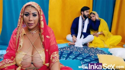 Chudai – Busty Indian stepmom fucks her stepdaughter’s boyfriend and leaves her pussy full of milk.